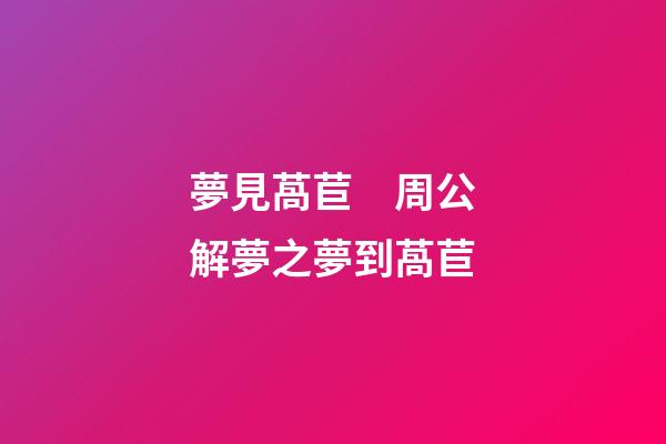 夢見萵苣　周公解夢之夢到萵苣
